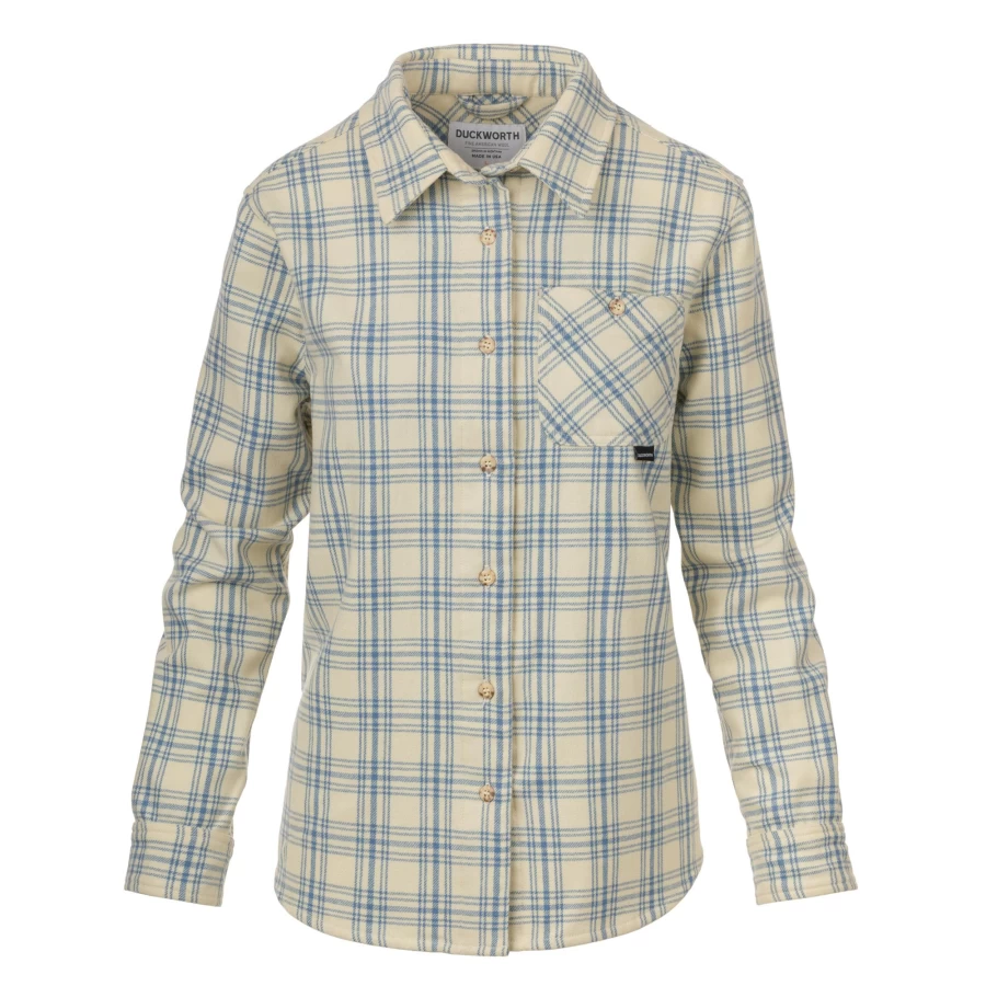 DUCKWORTH Women's Sawtooth Flannel Shirt - Soft Plaid Long Sleeve Button-Up Top for Women