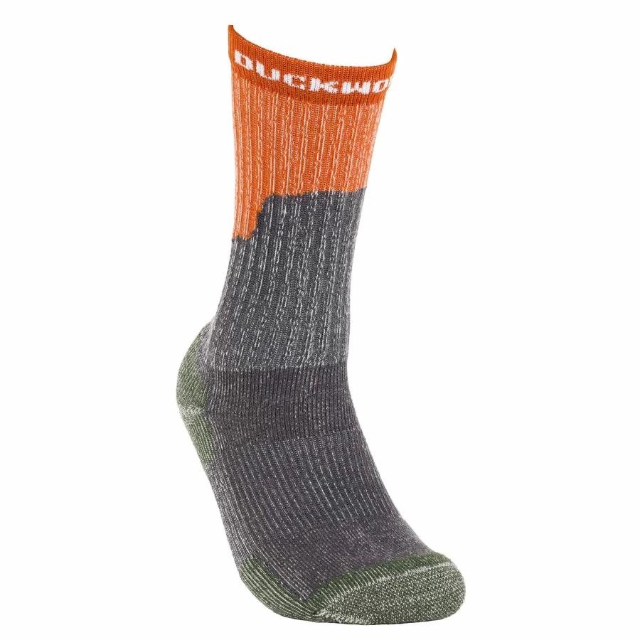 DUCKWORTH Midweight Black Butte Hiking Crew Socks for Men & Women - Moisture-Wicking Merino Wool Blend