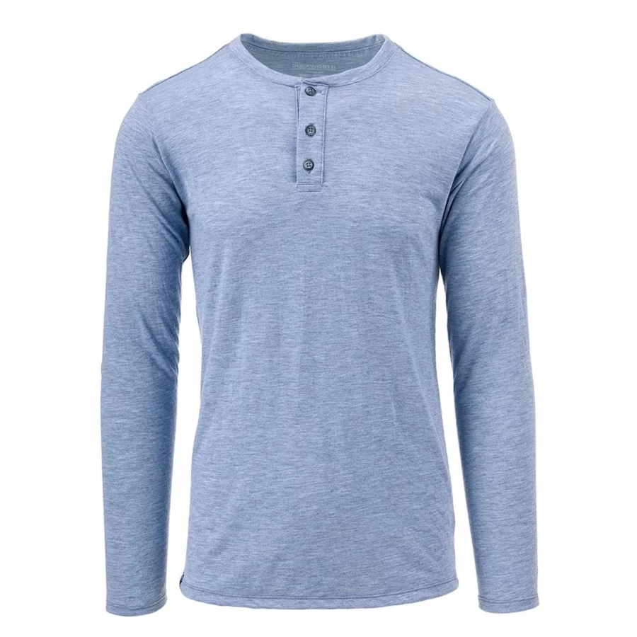 DUCKWORTH Men's Vapor Long Sleeve Henley Shirt - Moisture-Wicking & Breathable Performance Top