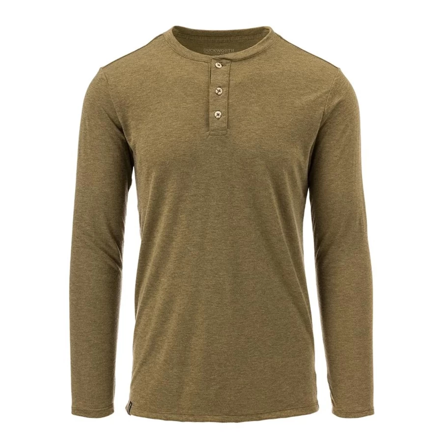 DUCKWORTH Men's Vapor Long Sleeve Henley Shirt - Moisture-Wicking & Breathable Performance Top